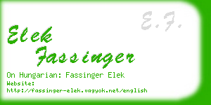 elek fassinger business card